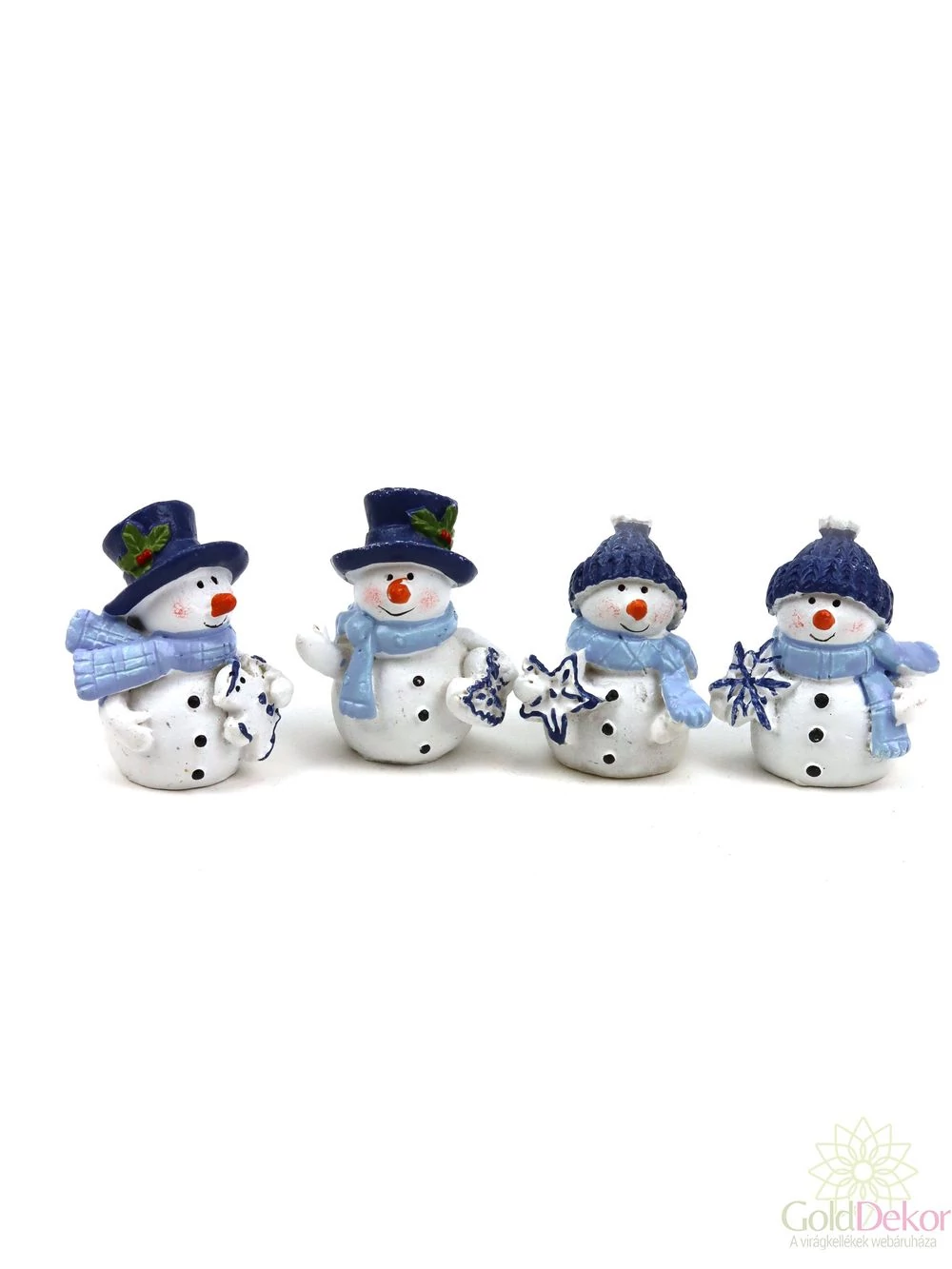 Kék sapkás hóember szett*4