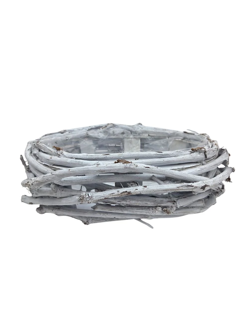 Fehér szőlővessző kosár ovál