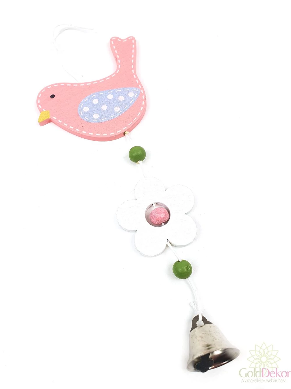 Fa színes madár girland - Rózsaszín