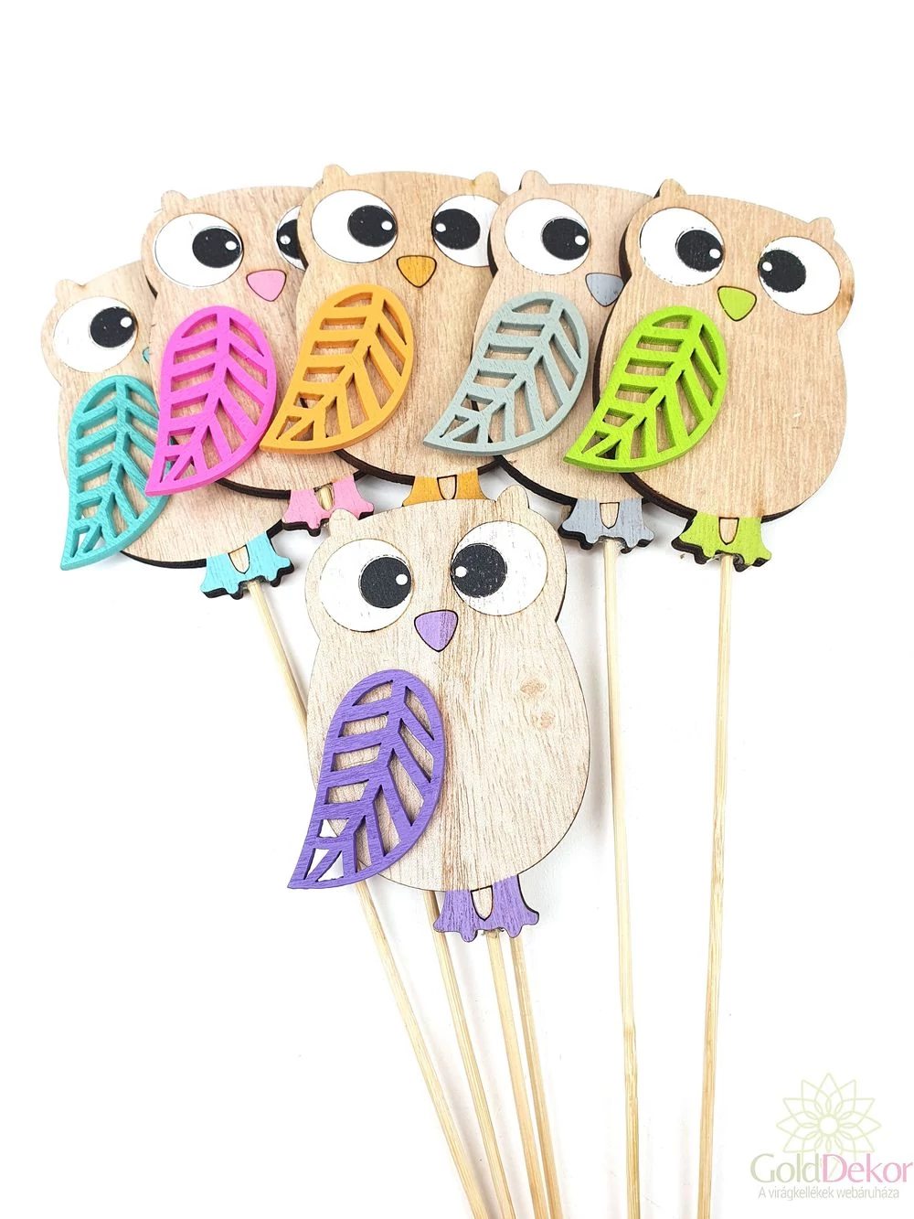Színes szárnyú fa bagoly betűző*6