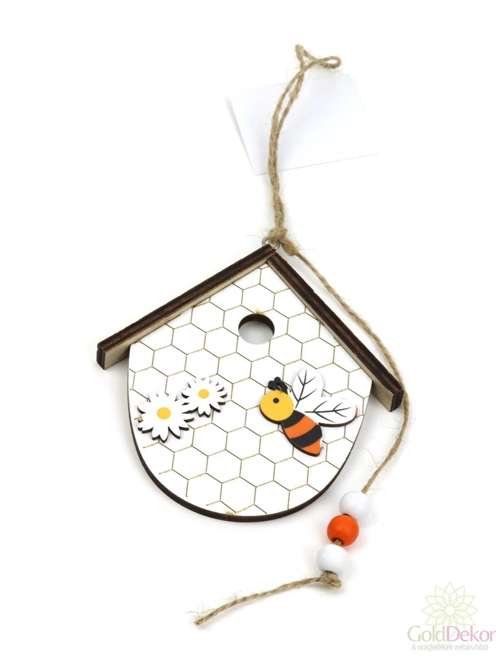 Fa méhkaptár akasztós - Fehér