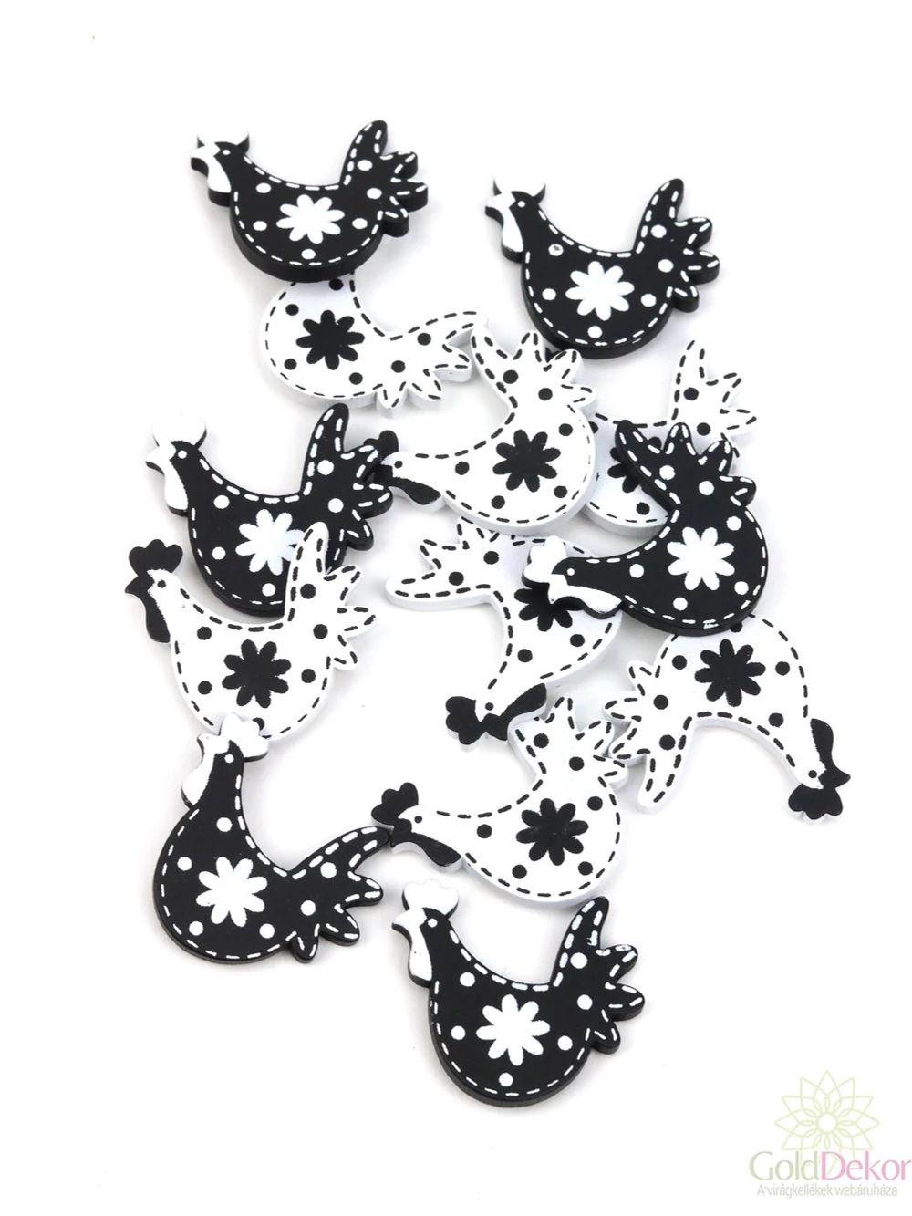 Fekete-fehér öntapi szett - Tyúk