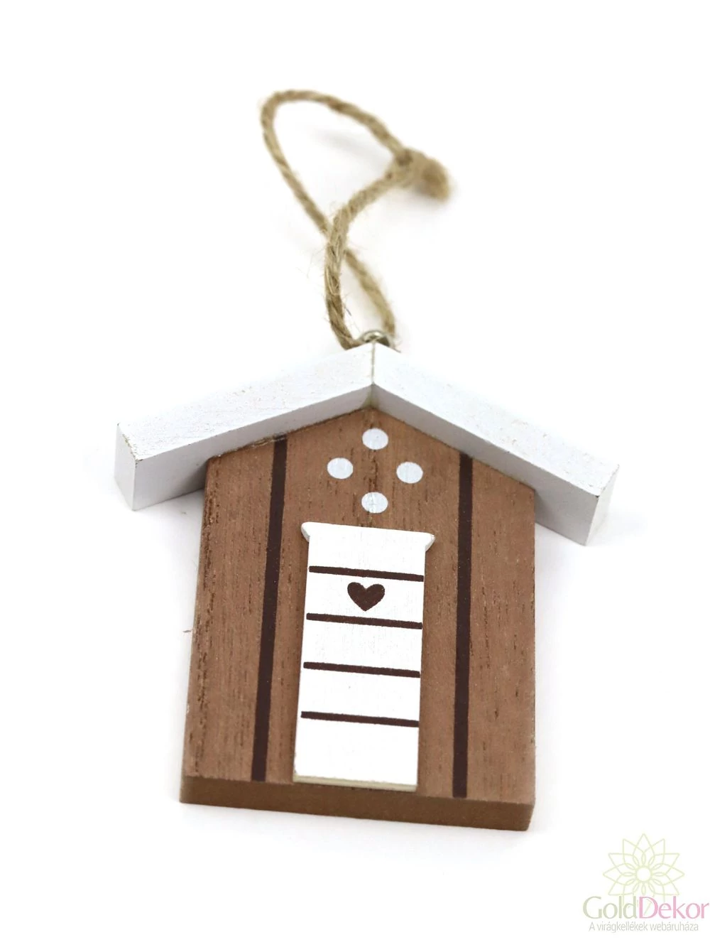Akasztós házikó 6,5 cm - Világos barna