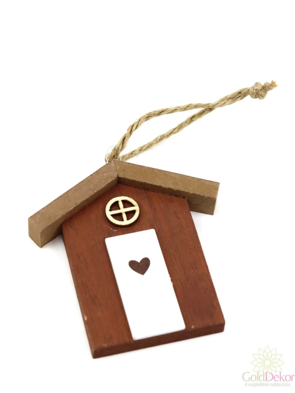 Akasztós házikó 6,5 cm - Sötét barna