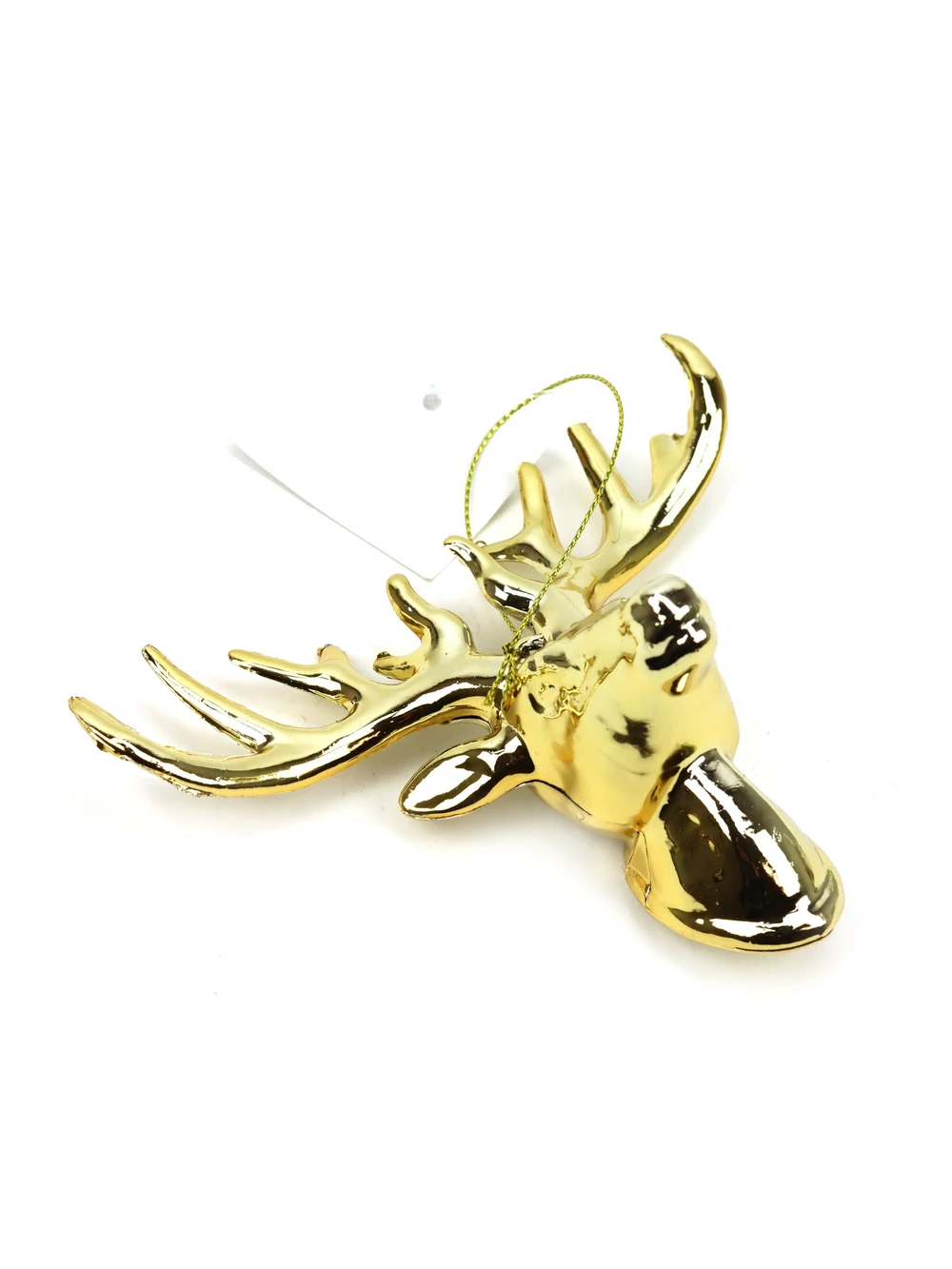Metálos műanyag szarvas fej - Arany
