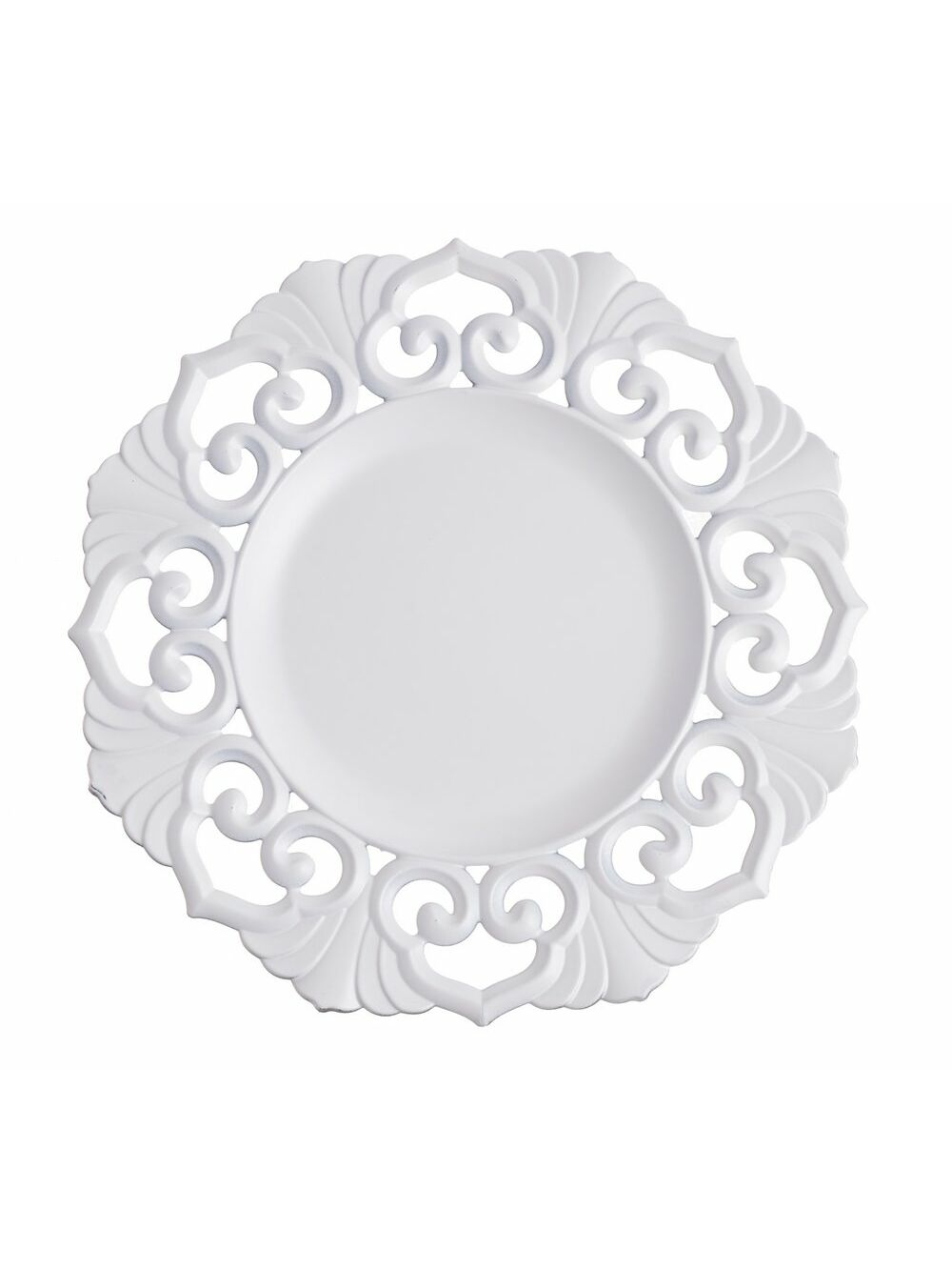 Fehér motívumos tányér - 0681