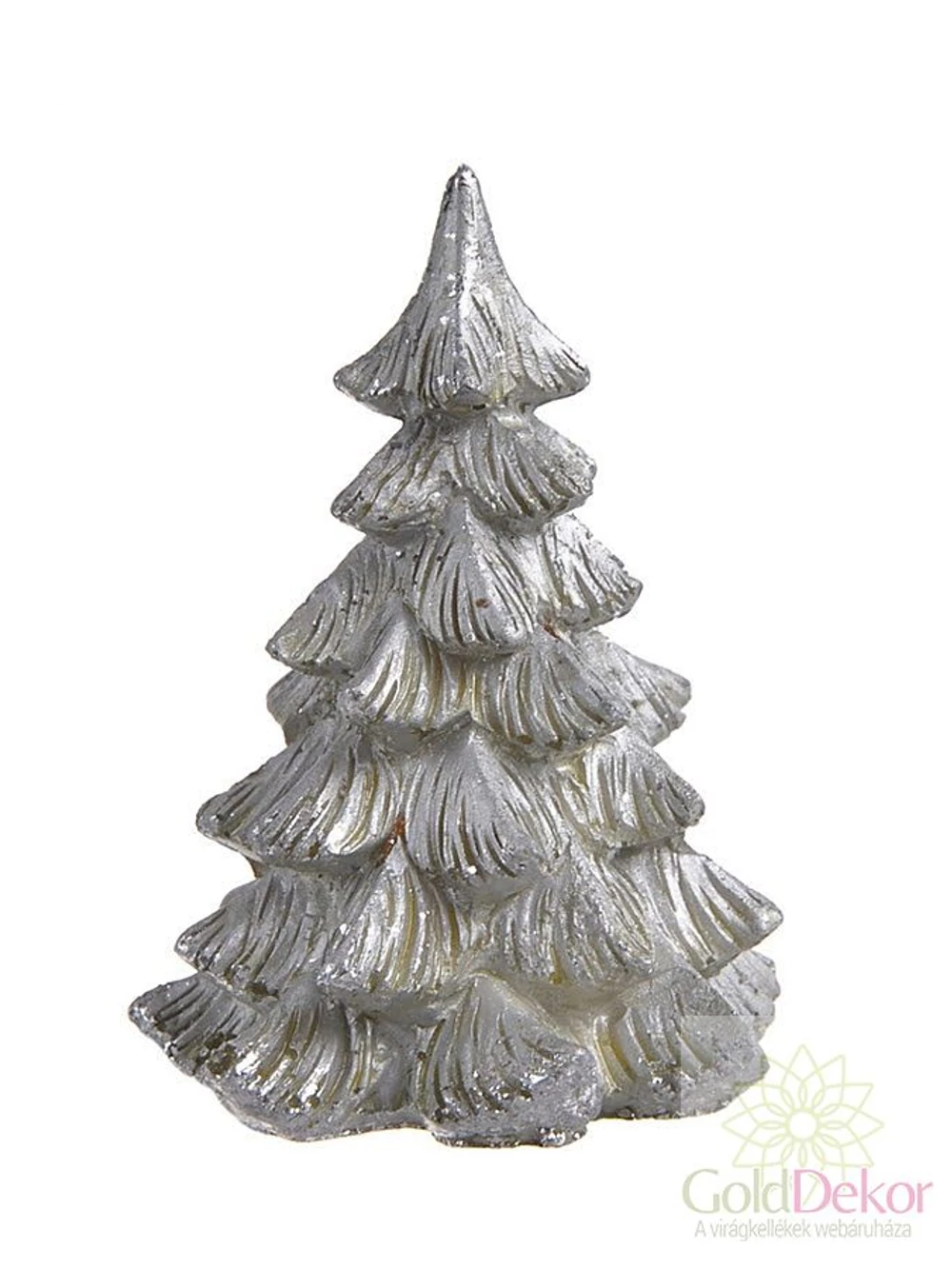 Metál fenyőfa figura - Ezüst