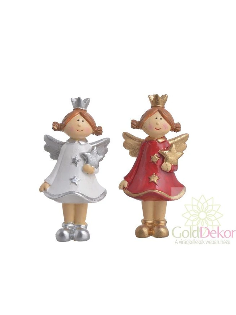 Koronás angyal pár - Piros-fehér