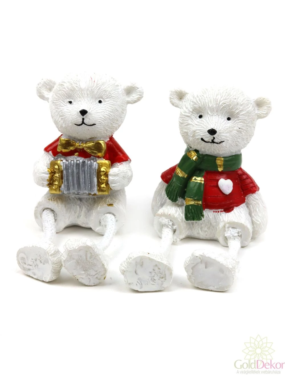 Lógólábú téli maci figura - Fehér