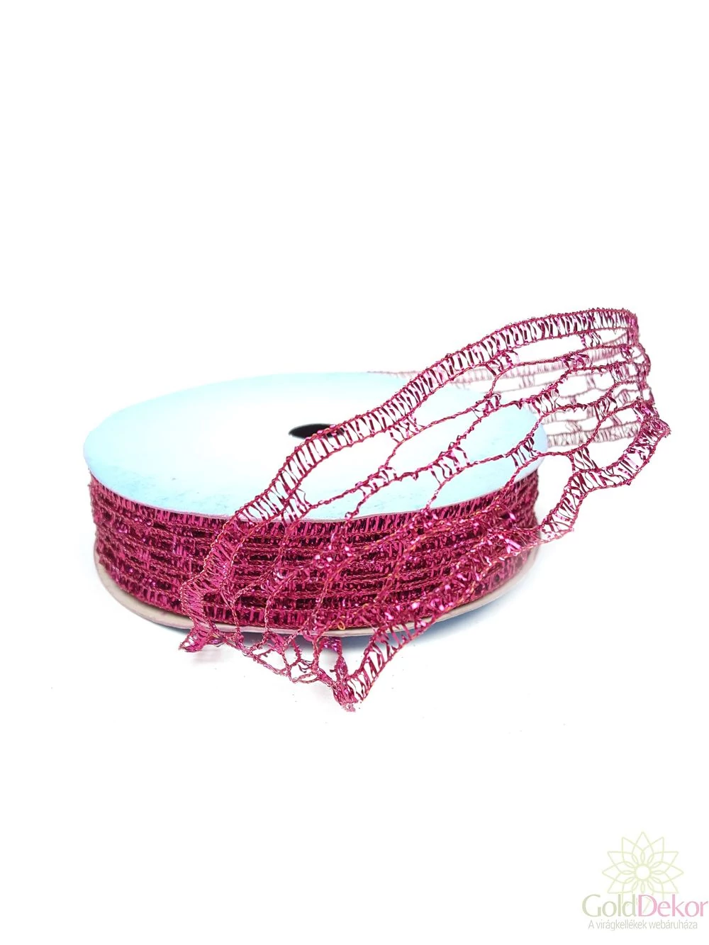 Karácsonyi szalag - Pink hálós