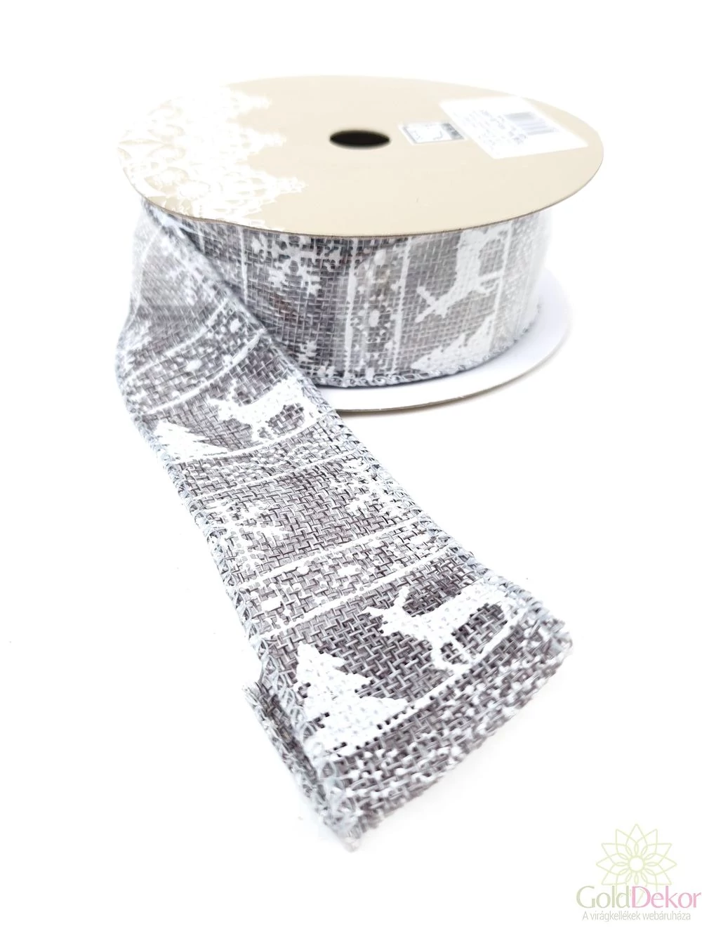 Karácsonyi szalag 328 - Szürke