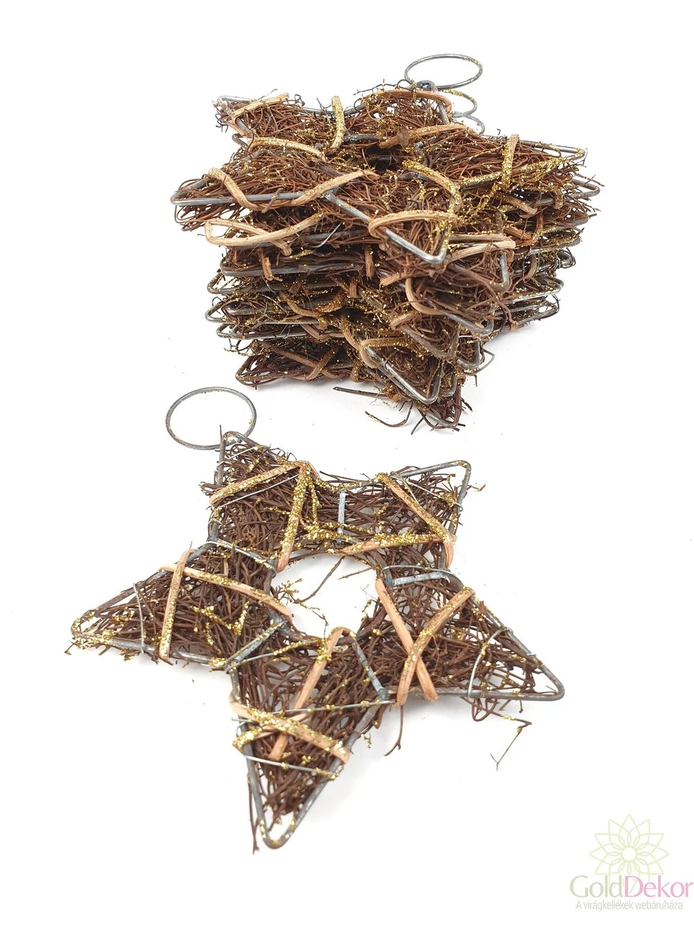 Csillámos iszalag csillag 10 cm*10