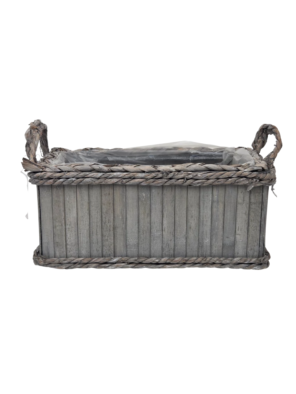 Füles bambusz láda tégla 34 cm  - Szürke