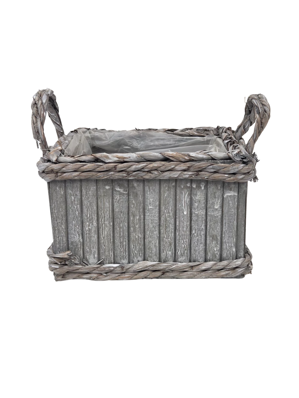 Füles bambusz láda tégla 23 cm - Szürke