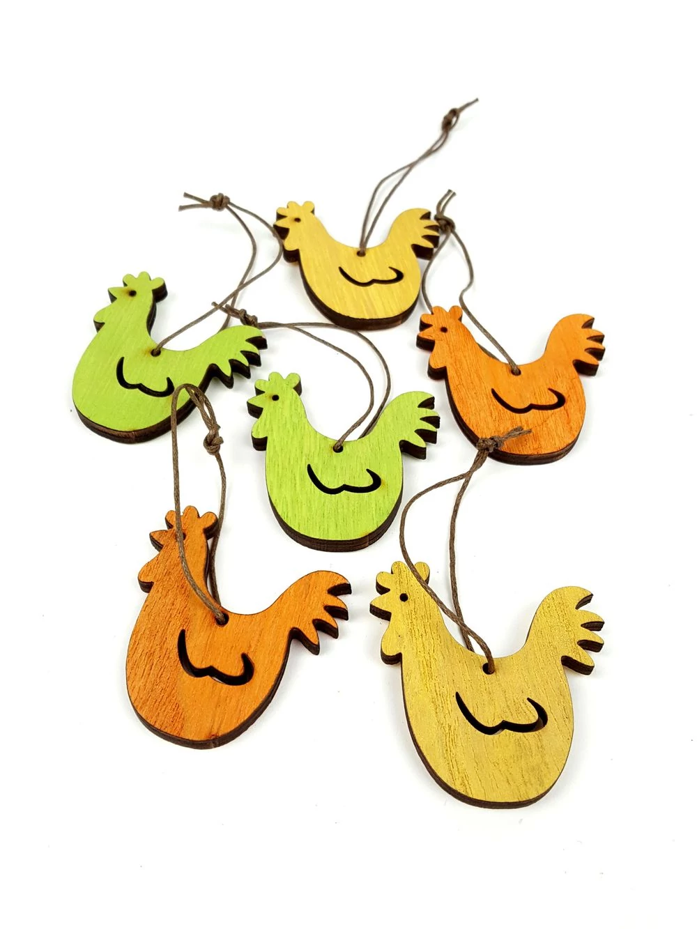 Színes akasztós fa tyúk