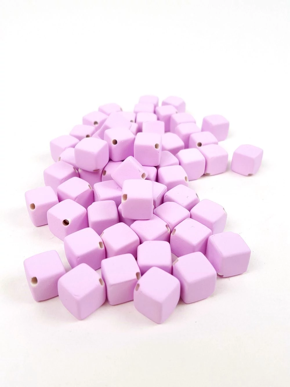 Fűzhetős kocka gyöngy - Világos Lila