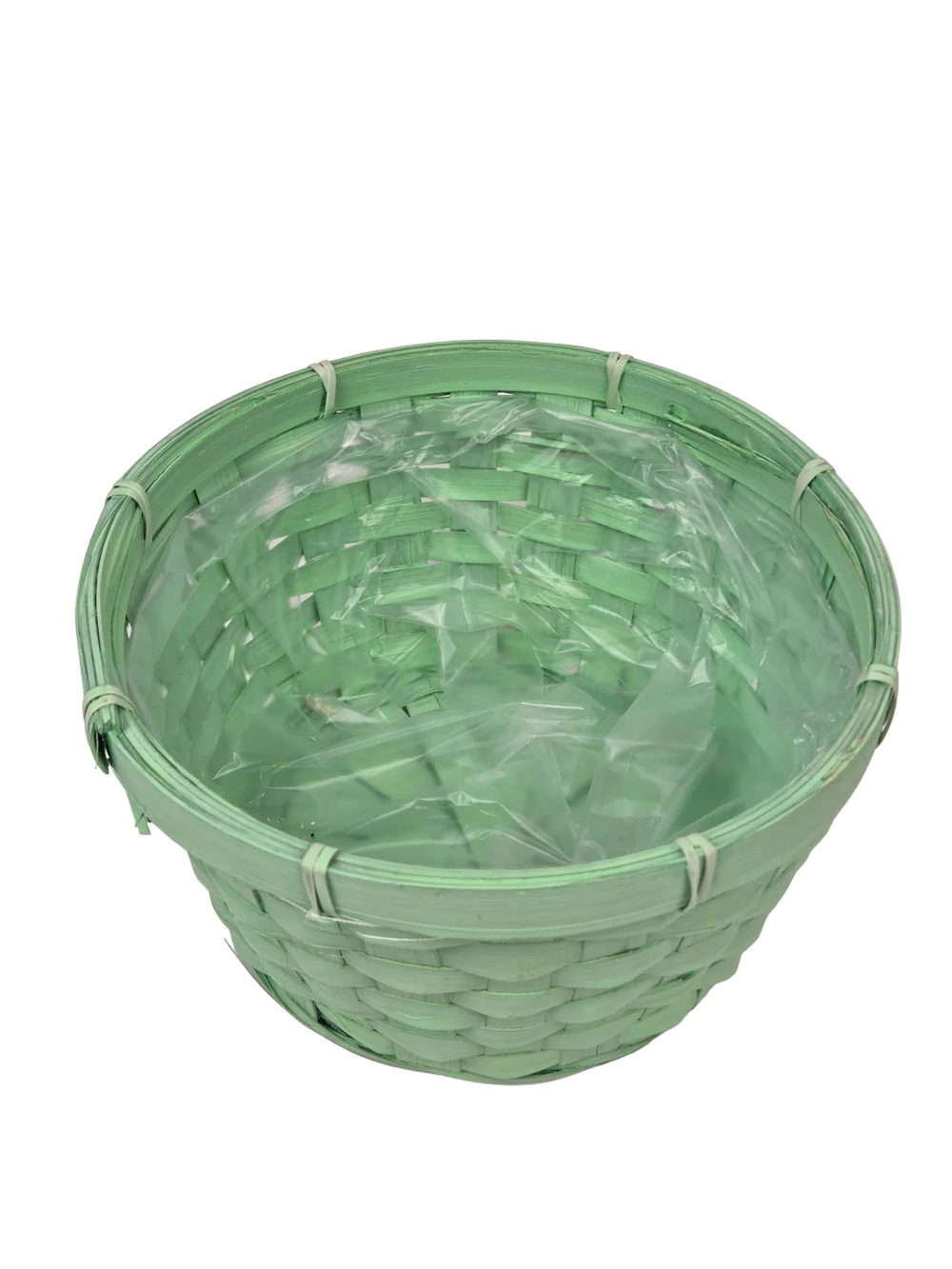 Kép 2/2 - Színes kerek bambusz kosár 20cm  - Vil. Zöld