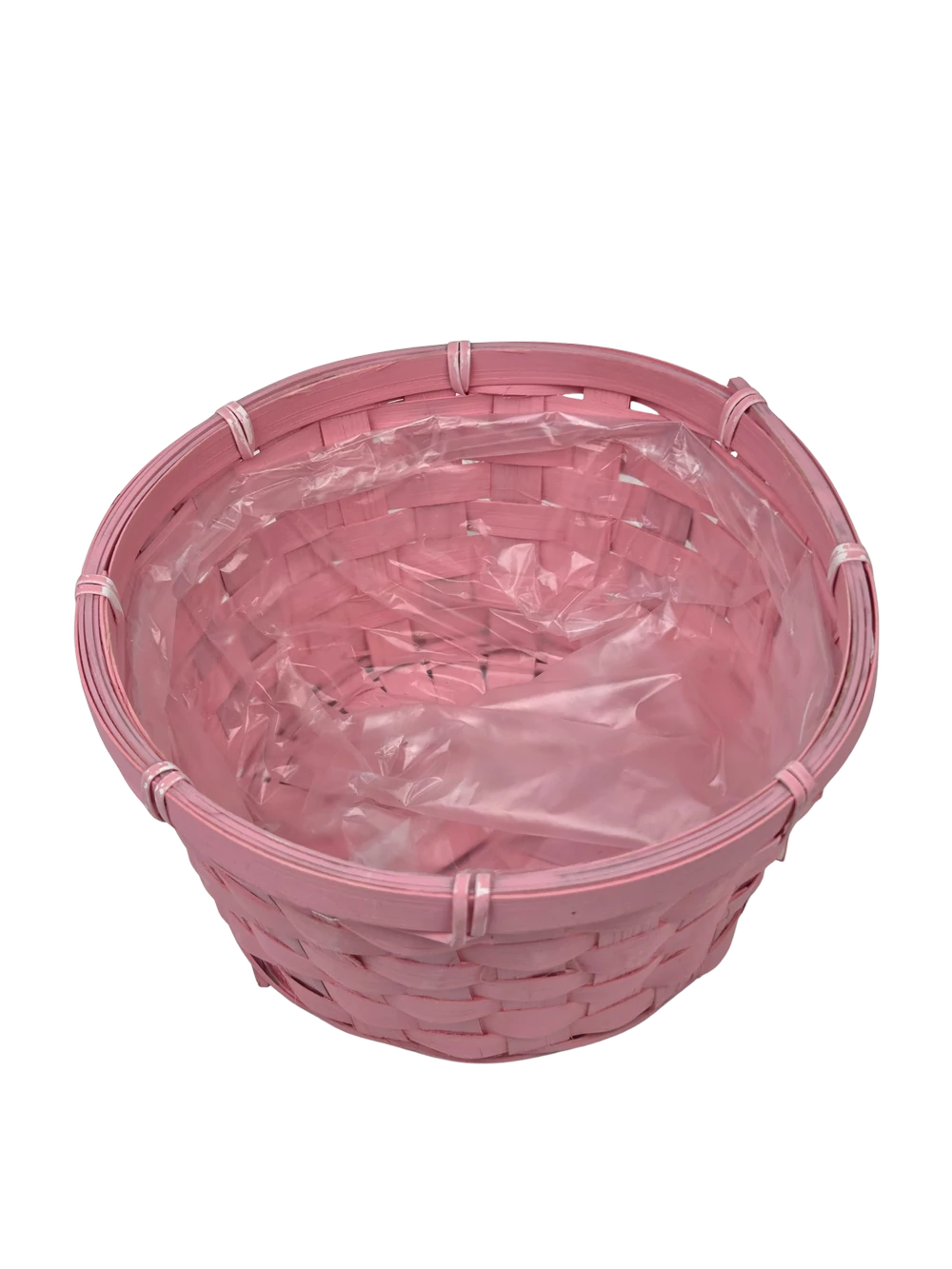 Kép 2/2 - Színes kerek bambusz kosár 20cm  - Rózsaszín