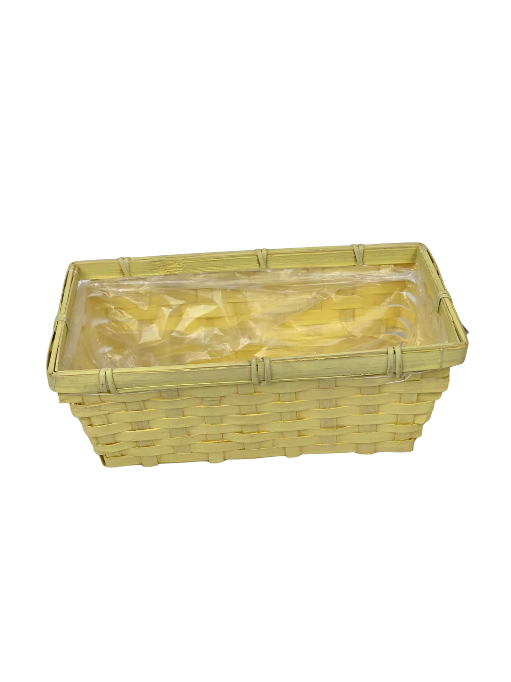 Kép 2/2 - Színes tégla bambusz kosár 25cm - Sárga