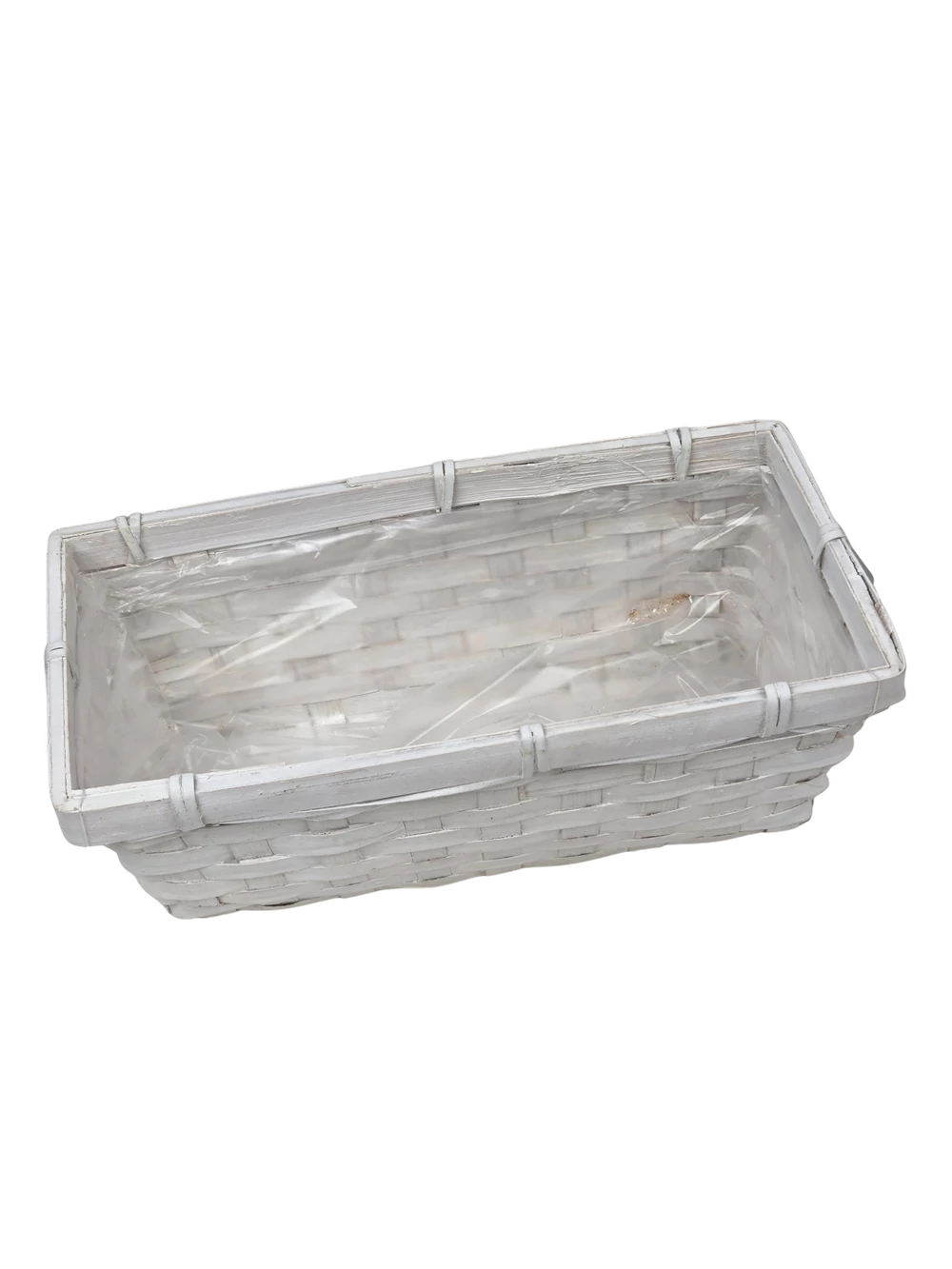 Kép 2/2 - Színes tégla bambusz kosár 25cm - Fehér