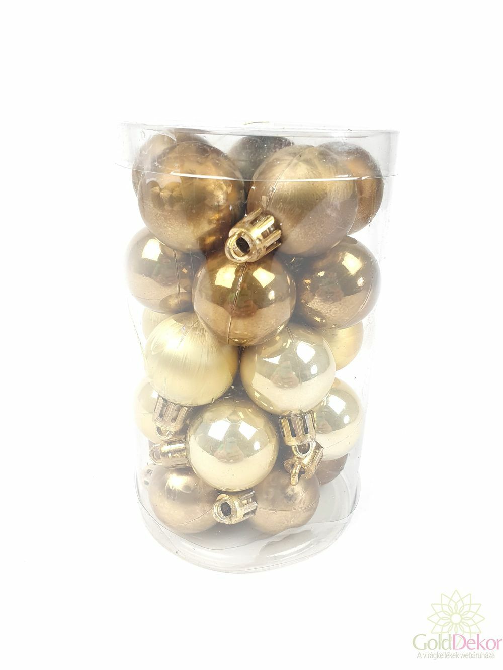 Karácsonyi gömb csőben 3 cm - Arany
