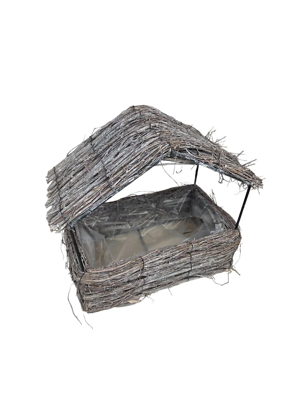 Kép 2/2 - Házikó formájú beültethető vessző láda