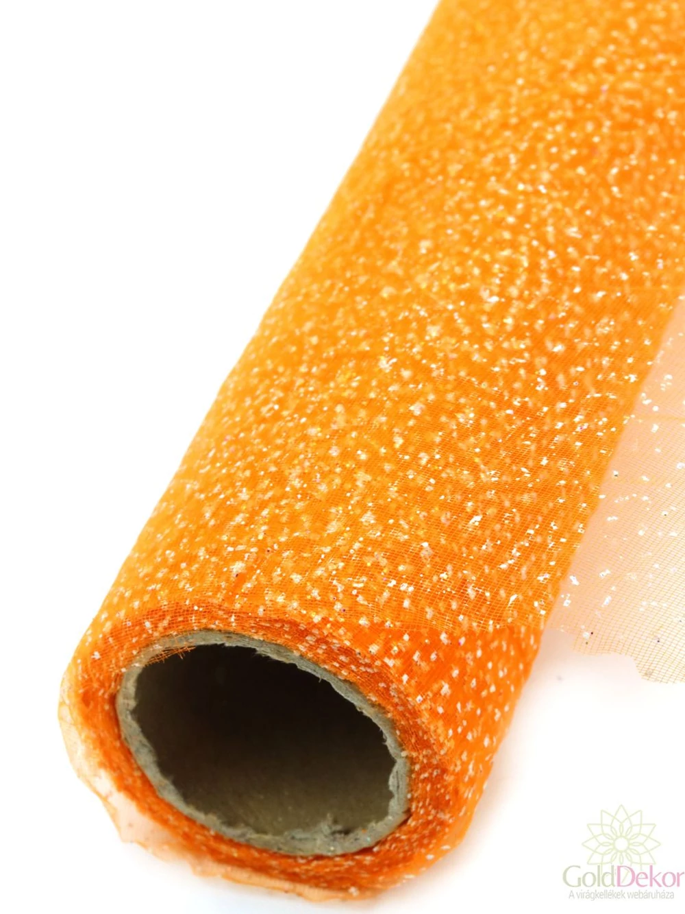Kép 2/2 - Csillámos organza anyag - Narancs