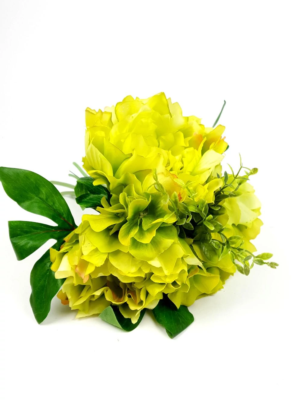 Kép 2/2 - Szeldelt paeonia hortenziával - Zöld