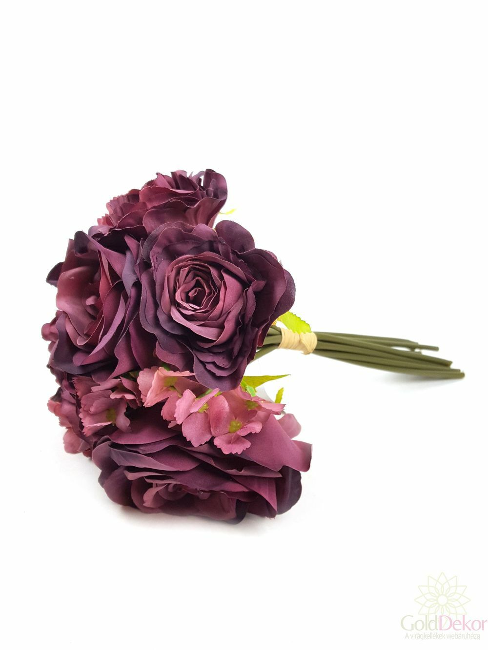 Kép 2/2 - Antik színű dekor rózsa csokor - Antik Lila