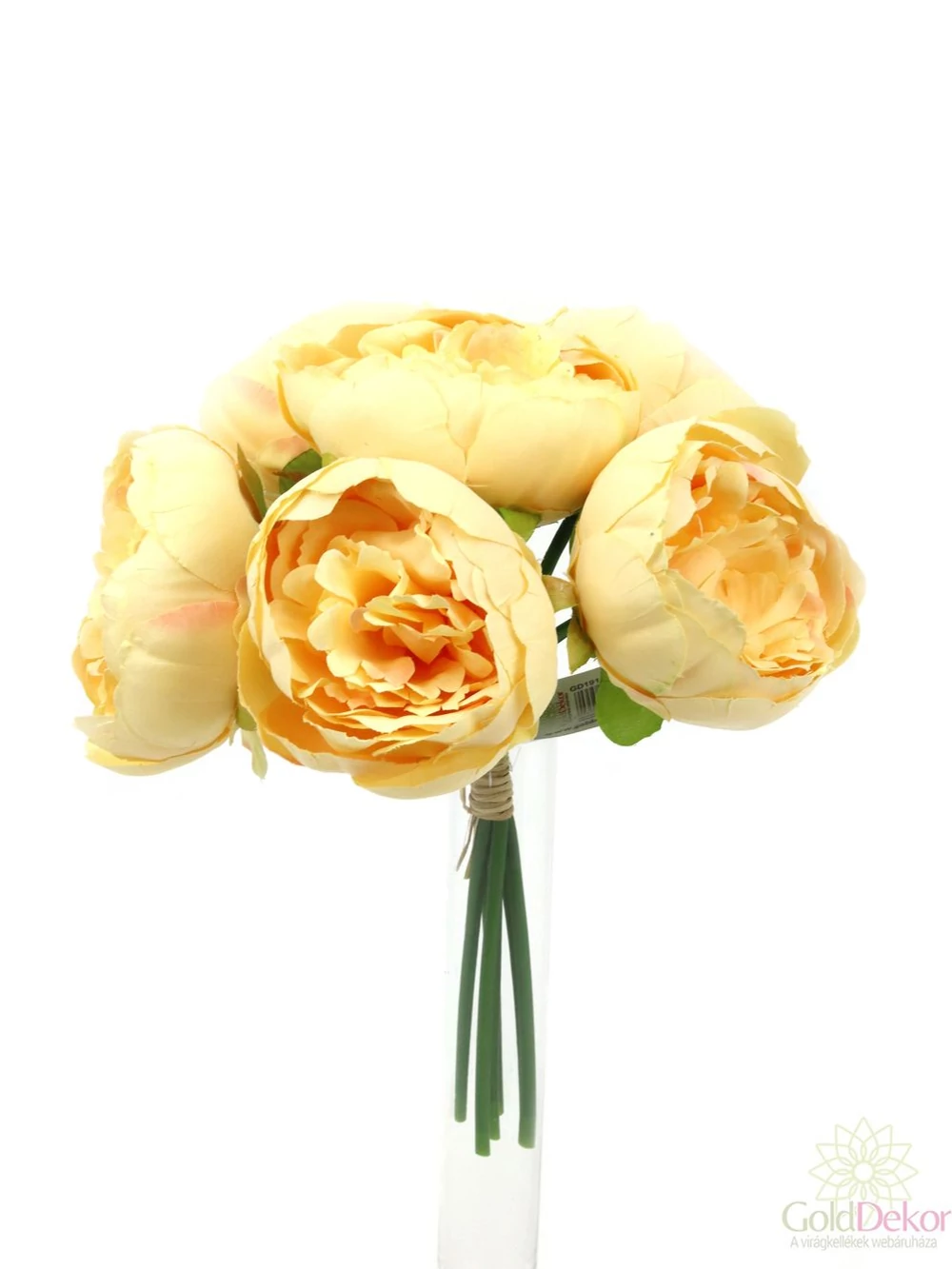 Kép 2/2 - Nyílt pasztel paeonia csokor - Barack