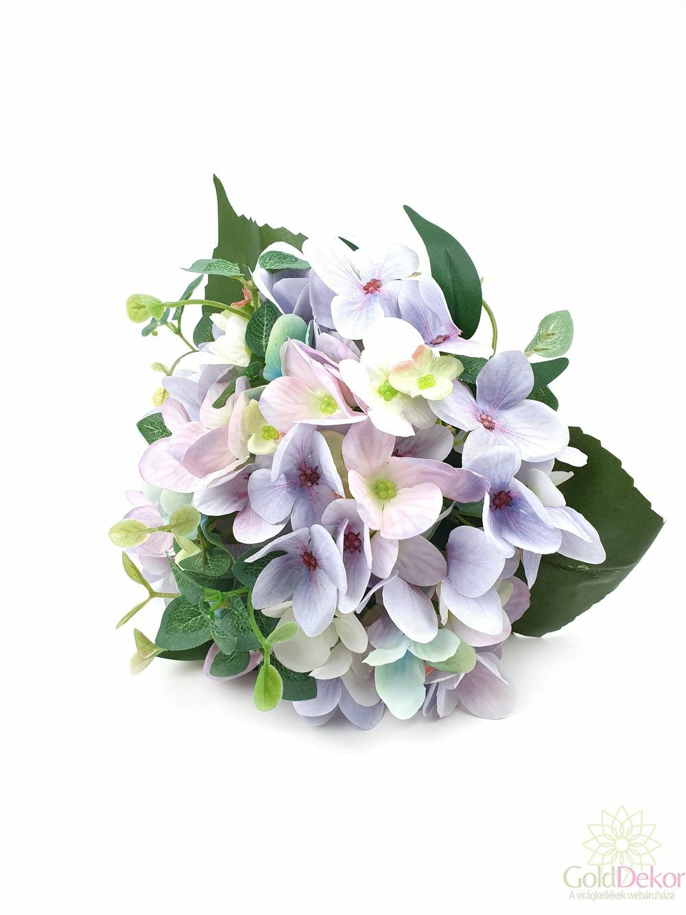 Kép 1/2 - Apró leveles dekor hortenzia csokor - Lila