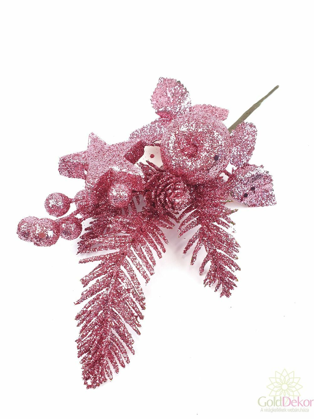 Kép 1/2 - Glitteres téli pikk - Rózsaszín