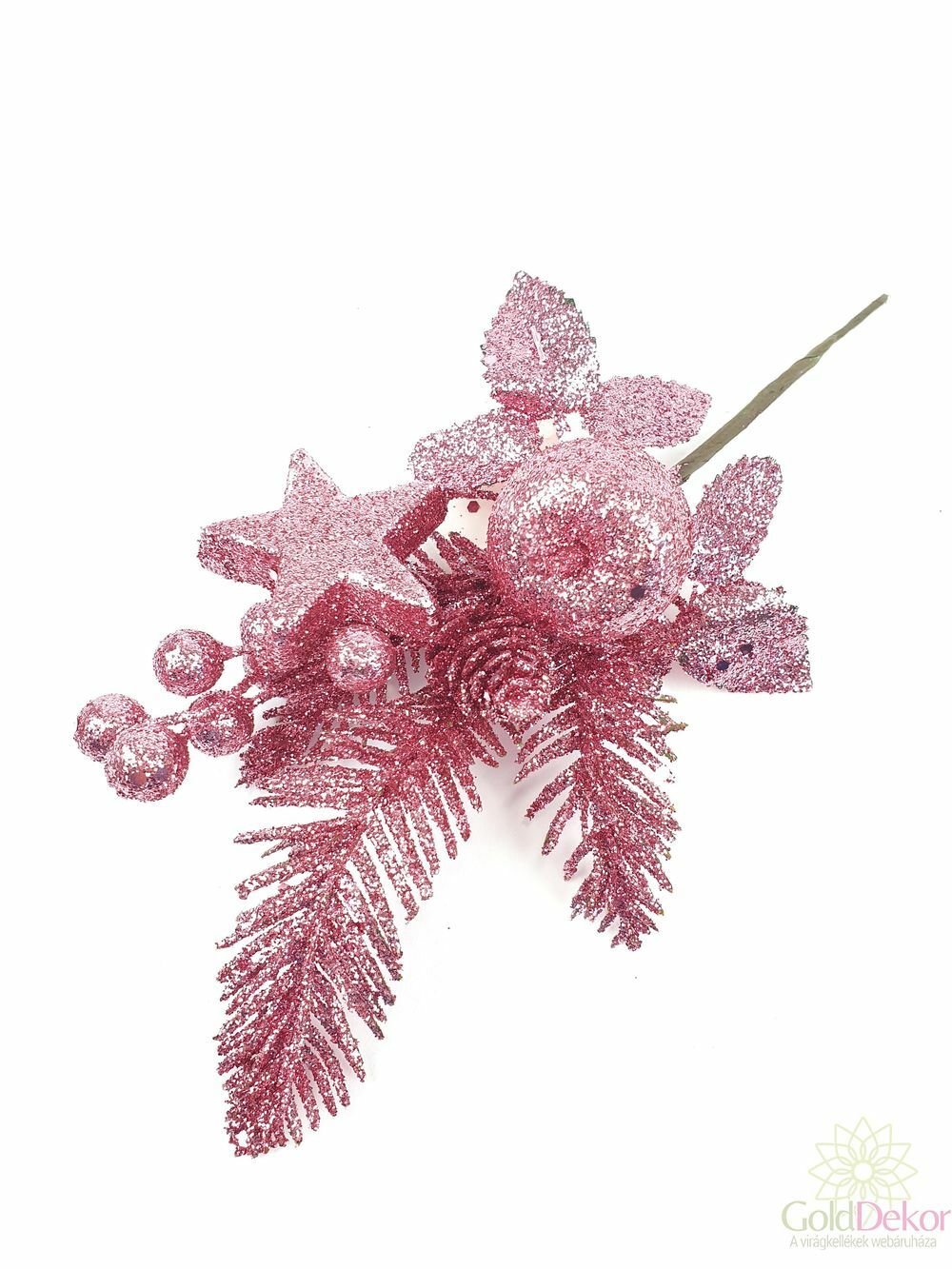 Kép 2/2 - Glitteres téli pikk - Rózsaszín