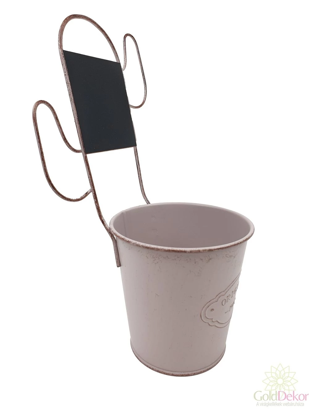 Kép 2/2 - Kaktusz táblás bádog vödör - Drapp