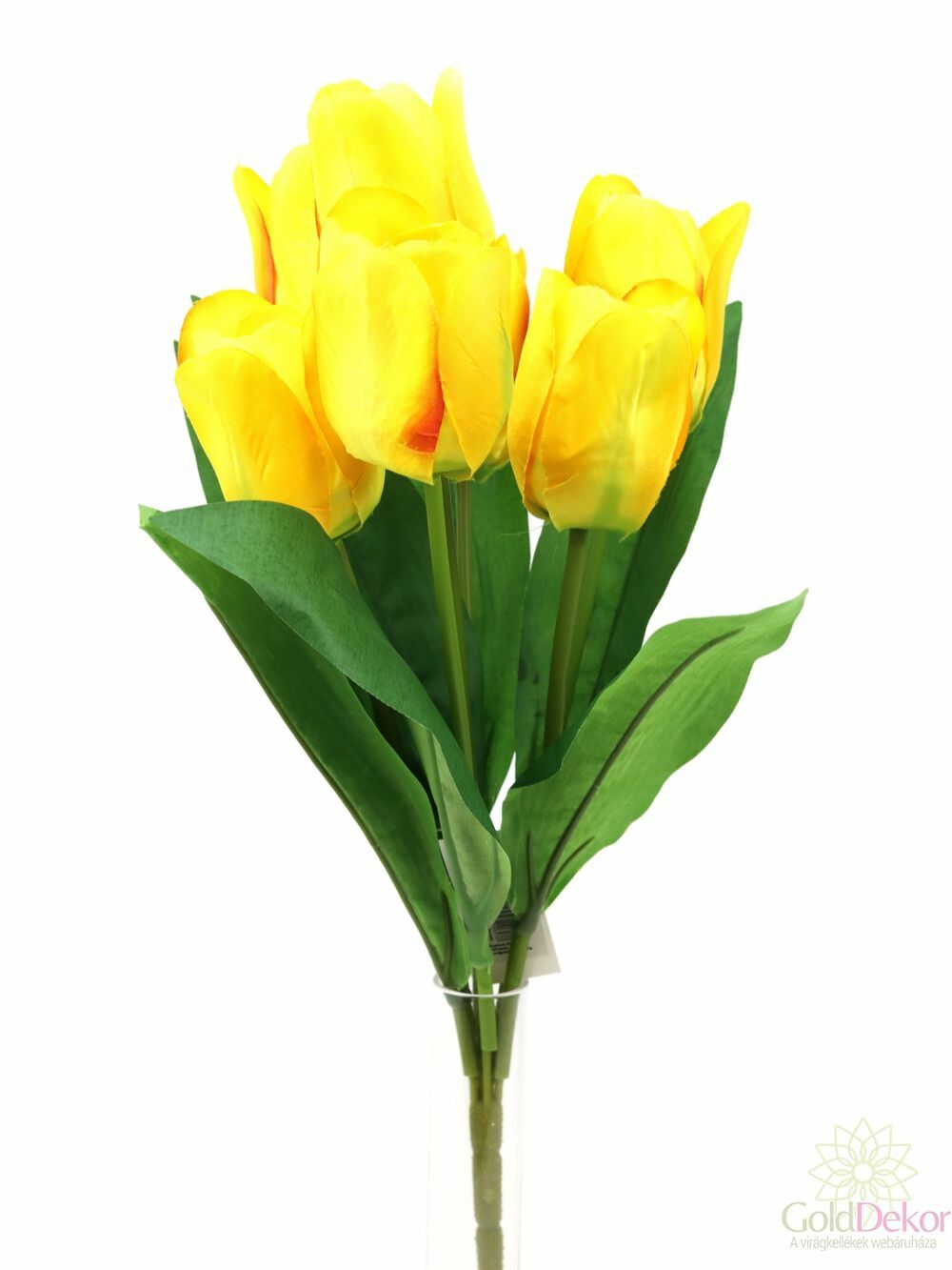 Kép 2/3 - Nagyfejű tulipán csokor 7 fejes - Sárga