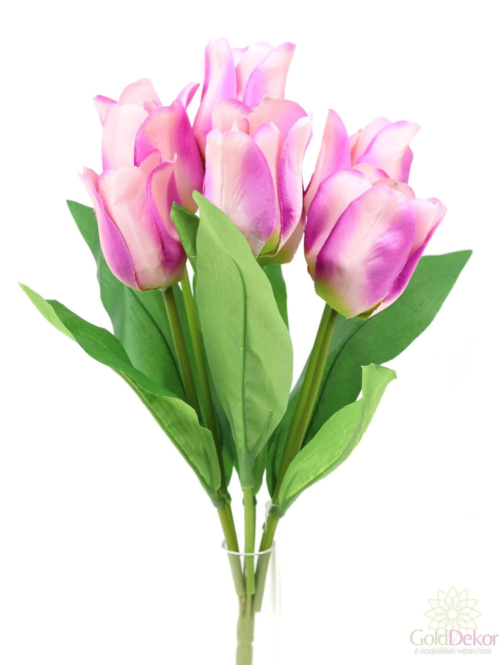 Kép 2/3 - Nagyfejű tulipán csokor 7 fejes - Lila