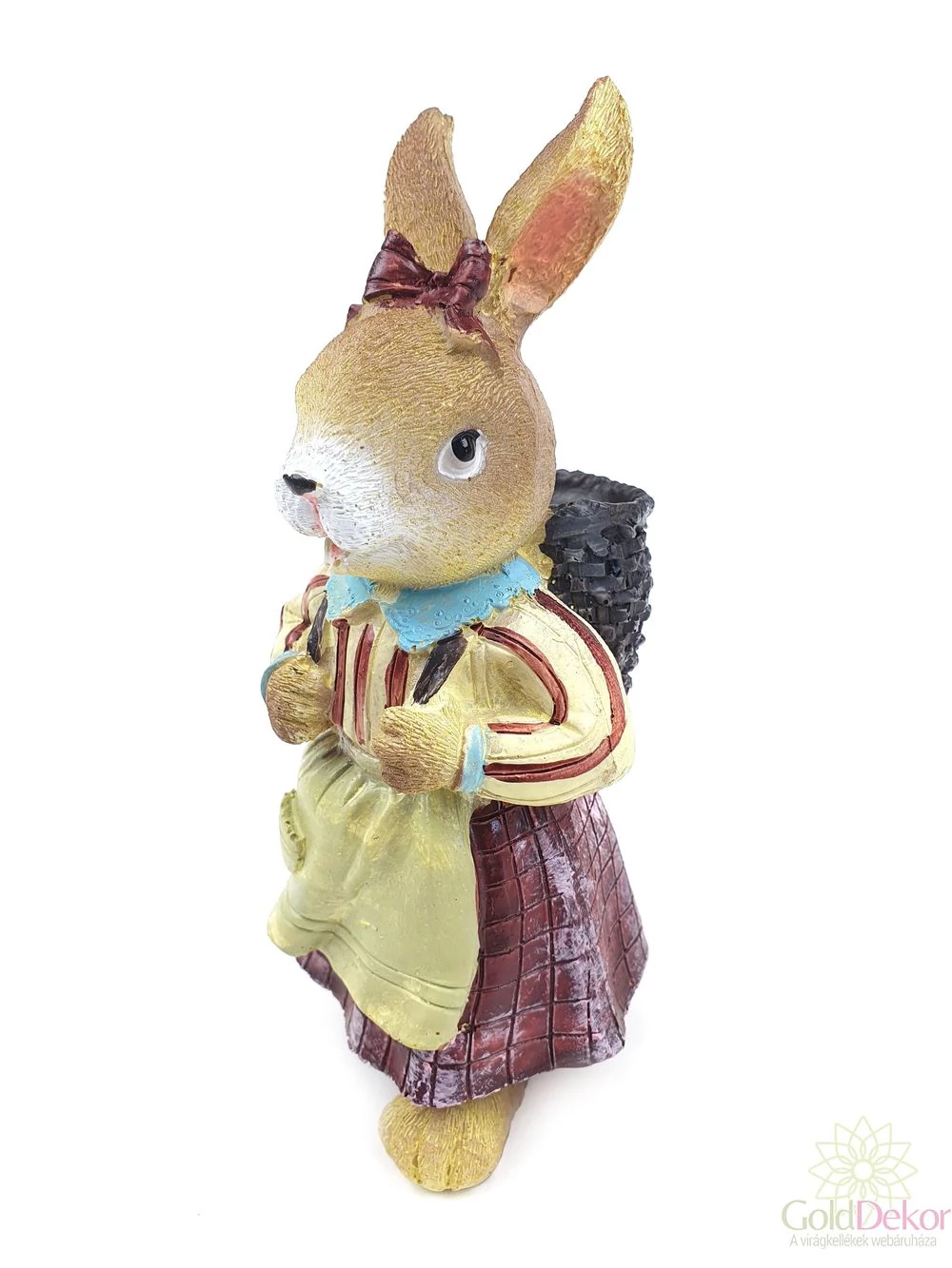 Kép 2/2 - Kosár hordó nyuszi figura - lány
