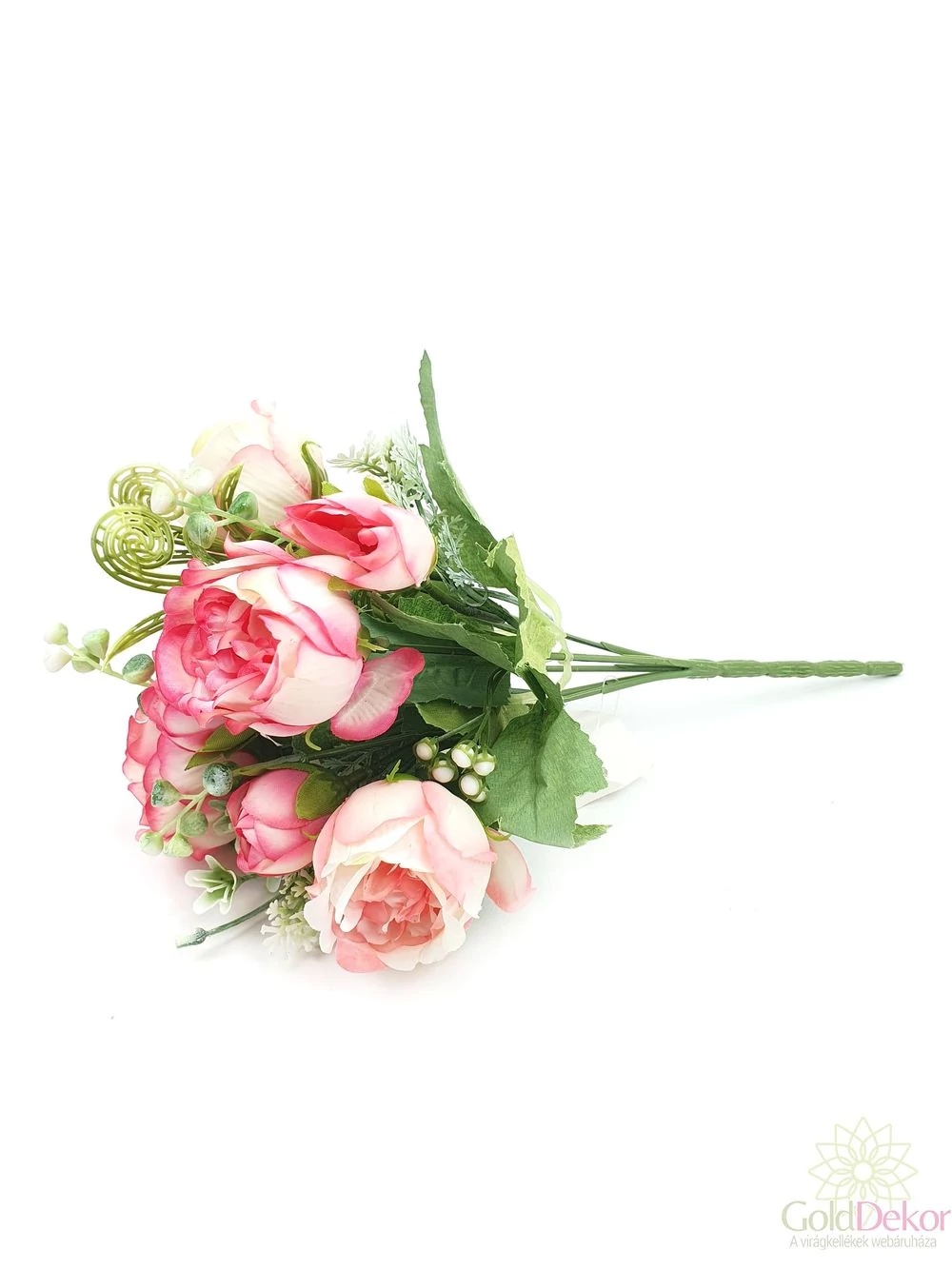 Kép 2/2 - 5+3 fejes kis peonia csokor - Cirmos pink