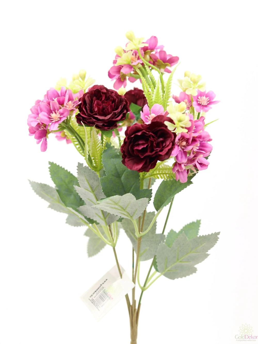 Kép 2/2 - Vegyes virágú színes csokor - Pink-bordó