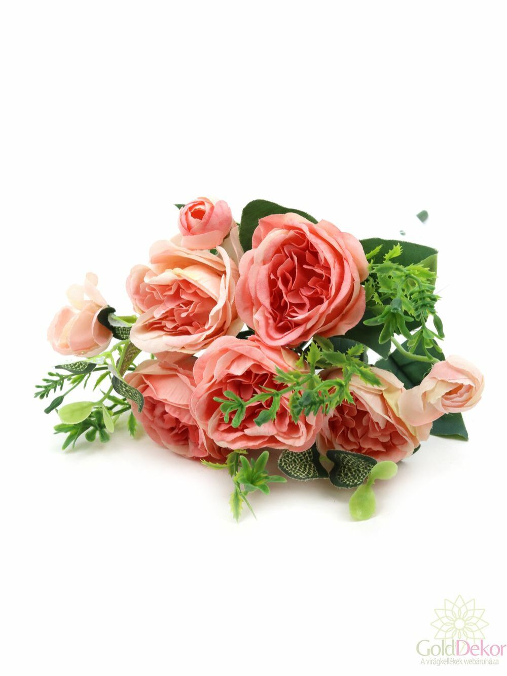 Kép 1/4 - 5 + 4 fejes rózsa csokor - Rózsaszín
