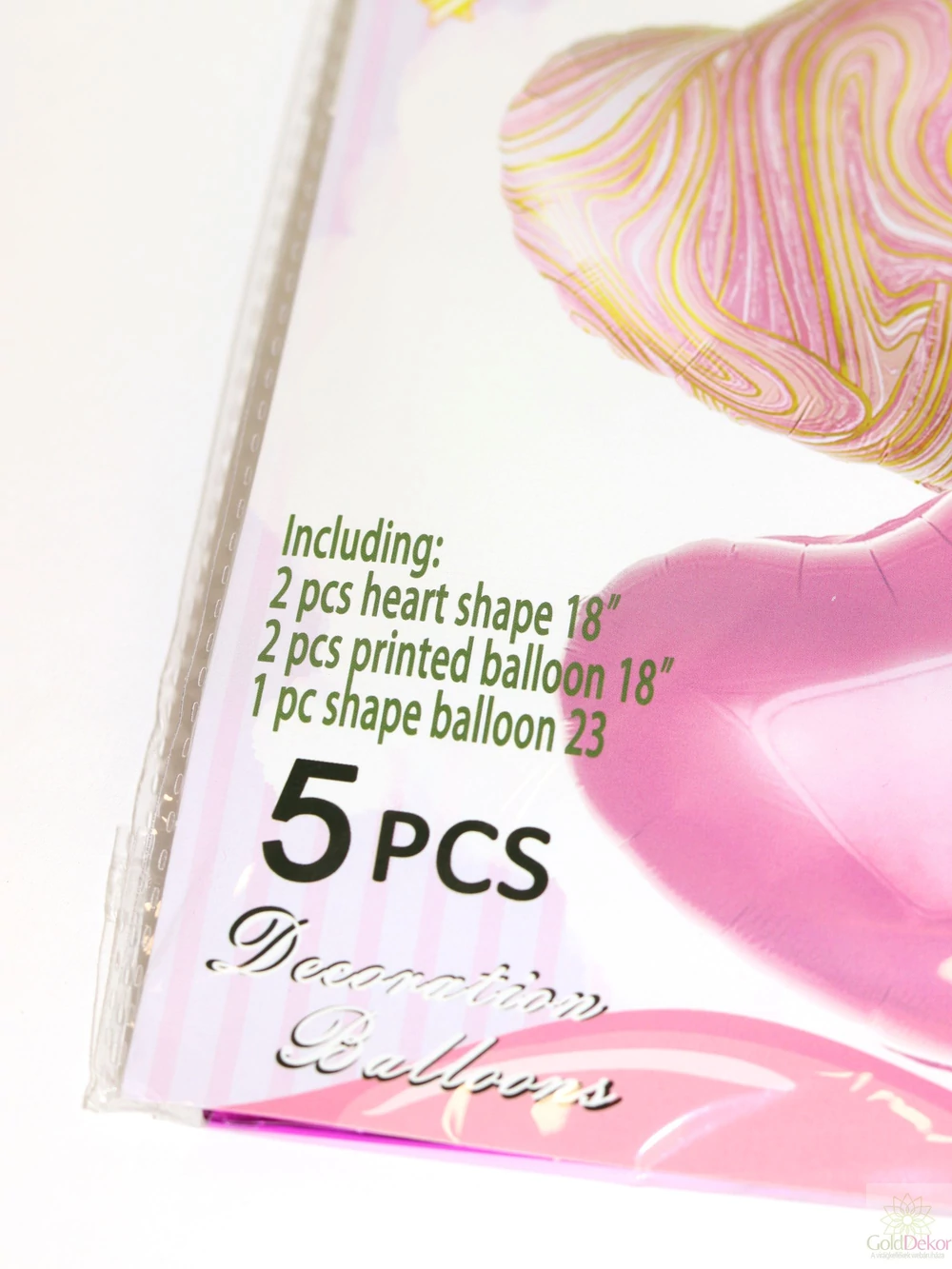 Kép 2/2 - Happy birthday 5 db-os lufi szett - Pink