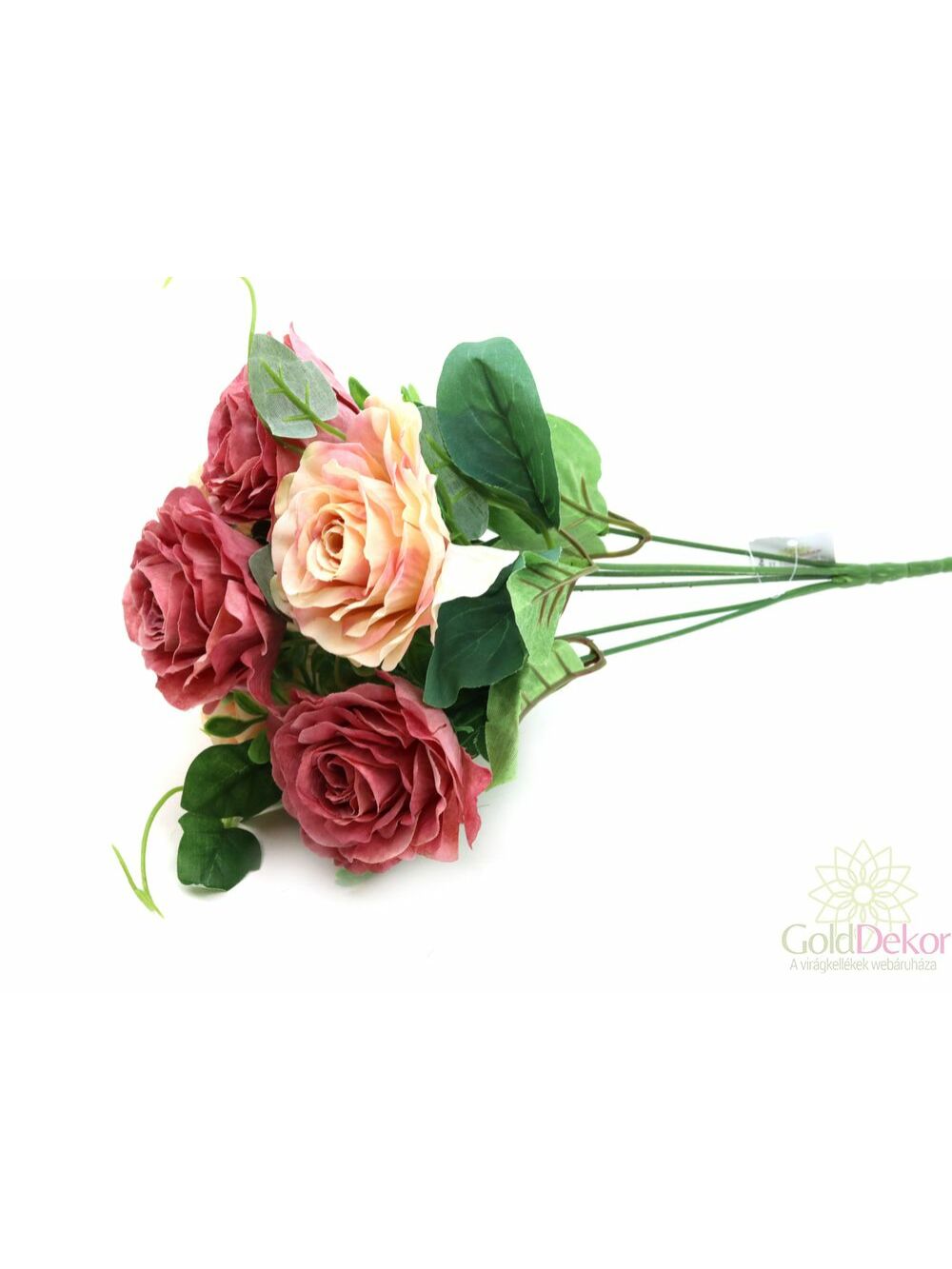 Kép 2/4 - 6 fejes nyílt rózsa csokor bogyóval - Mályva