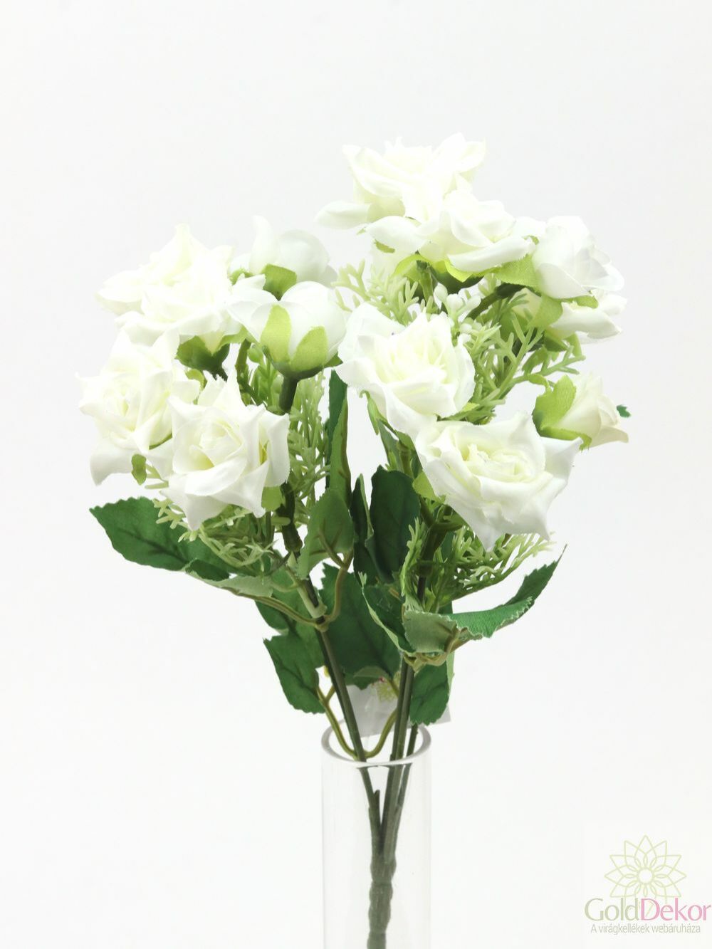 Kép 3/3 - Kicsi virágú nyílt rózsa csokor - Fehér