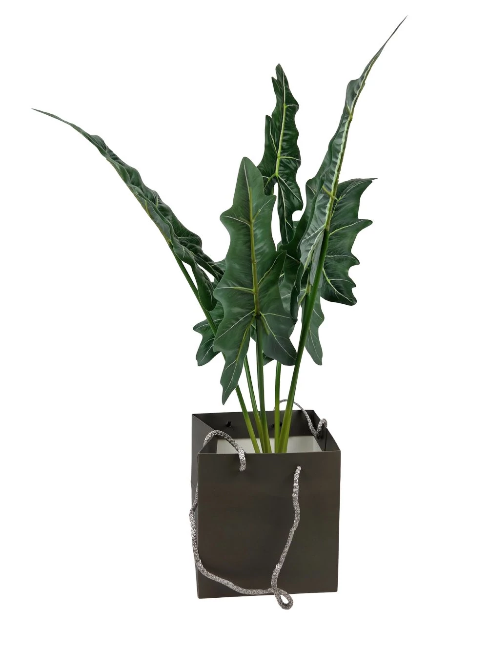 Kép 2/2 - Füles papír tasak 16 cm - Szürke