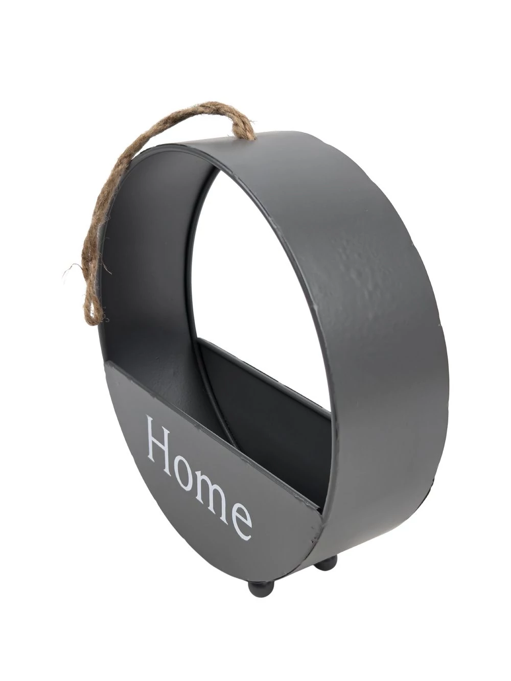 Kép 2/2 - Kerek fémtartó HOME - Szürke