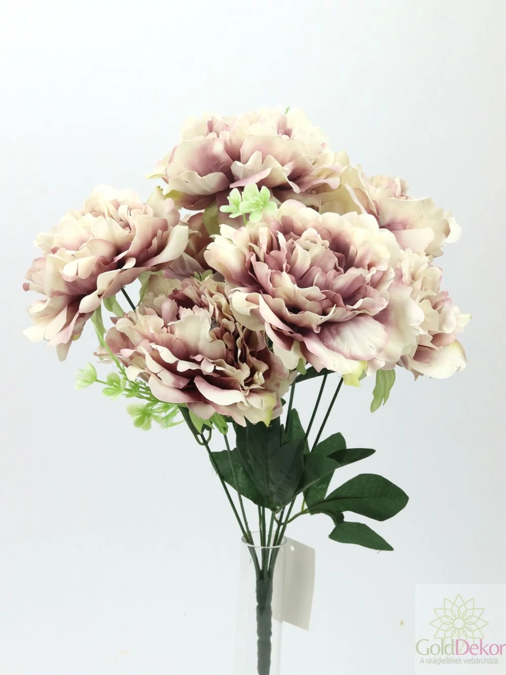Kép 3/3 - 7 fejes nyílt paeonia csokor - Cirmos mályva