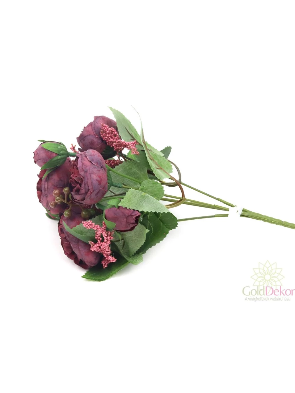 Kép 2/3 - 5+4 antik peonia csokor - Bordó