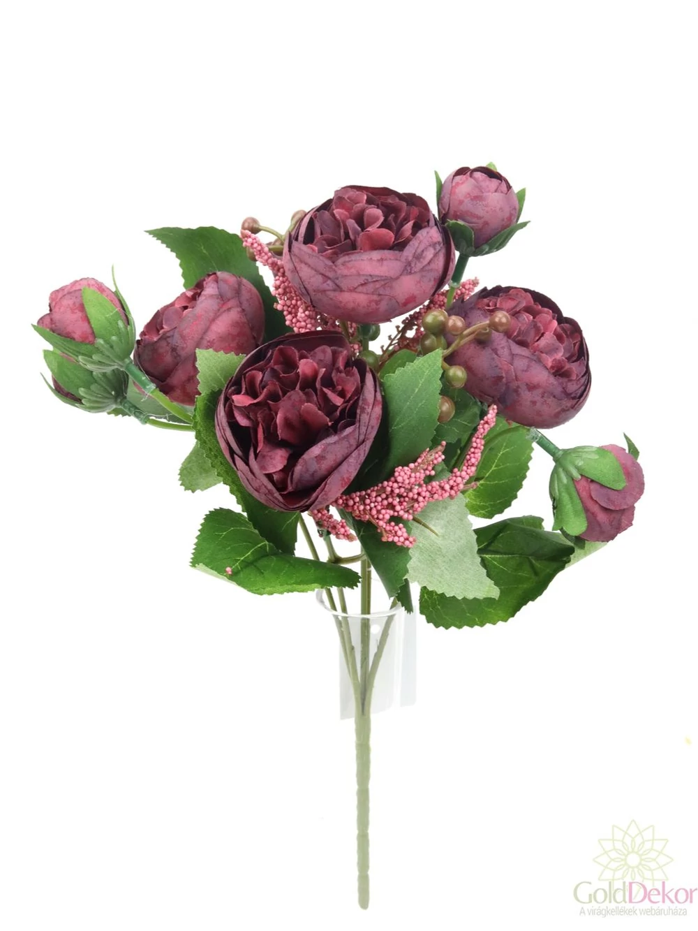 Kép 3/3 - 5+4 antik peonia csokor - Bordó