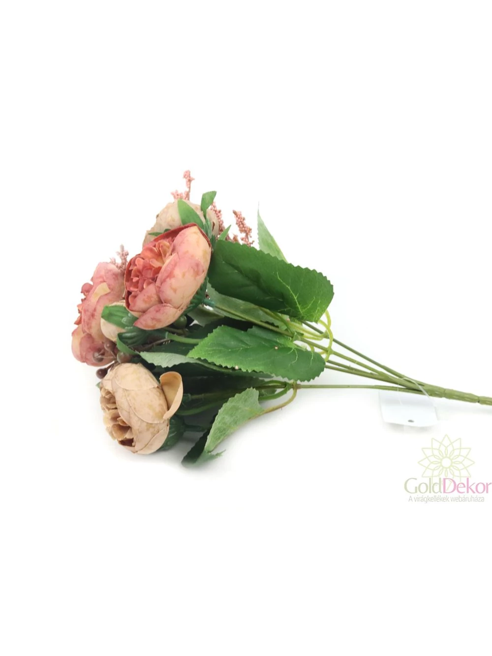 Kép 2/3 - 5+4 antik peonia csokor - Barna-bordó