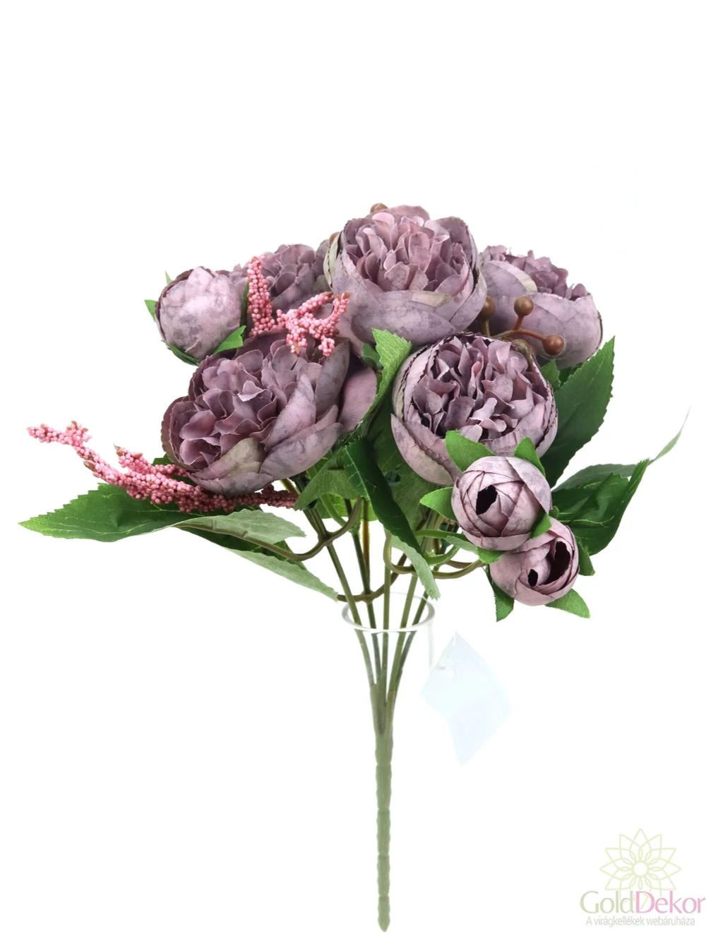 Kép 3/3 - 5+4 antik peonia csokor - Lila